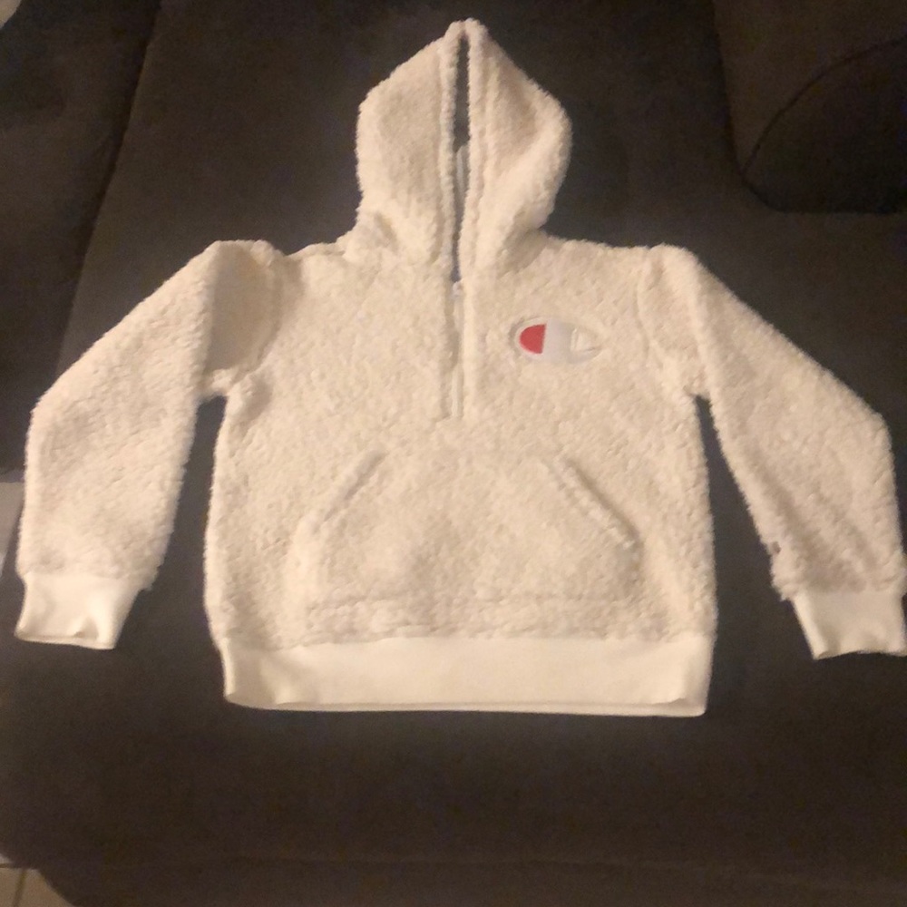 Cozy Champion fuzzy sweatshirt lined with sweatshirt material